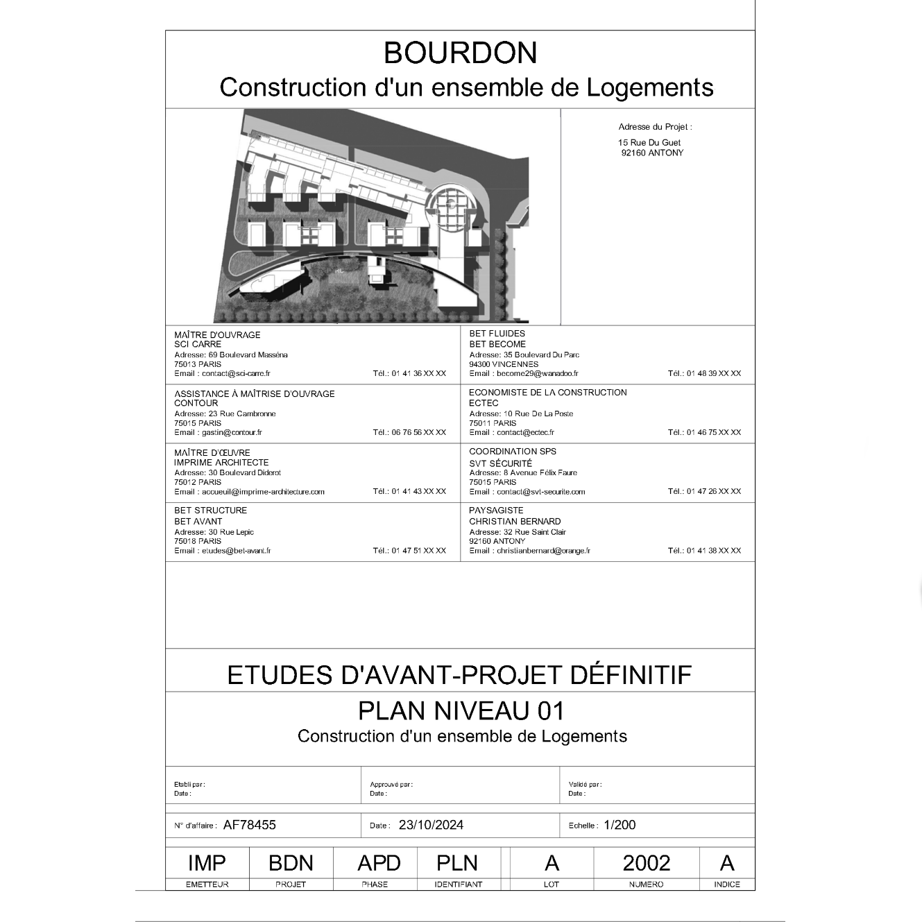 Exemple de cartouche généré automatiquement